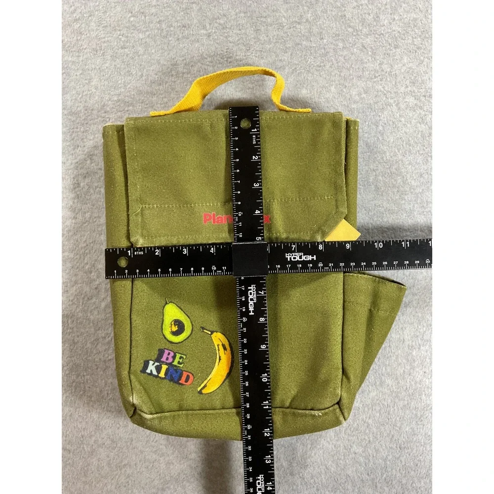 PlanetBox Insulated Lunch Bag Olive Green Be Kind Avocado Banana Canvas Bag